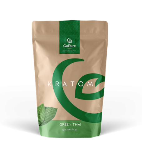 50g zakje biologische GoPure Green Thai Kratom, premium kwaliteit in Europa en het VK