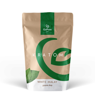 GoPure White Malay Kratom Haute Qualité - Pochette debout 50g
