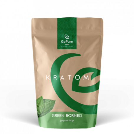 Green Borneo Kratom. Best Green Strain by GoPure. Shipping to UK and Europe. 50g Stand-up pouch