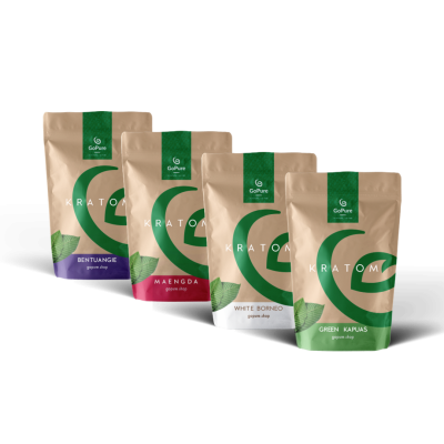 Kratom Farben - White Borneo, Bentuangie, Red Maeng Da, Green Hulu Kapuas | GoPure