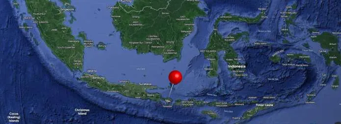 Map showing the location of Bali, Indonesia